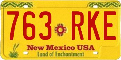 NM license plate 763RKE
