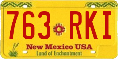 NM license plate 763RKI
