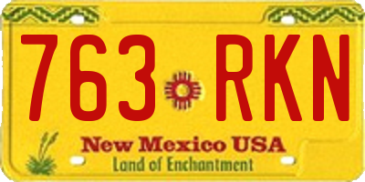 NM license plate 763RKN