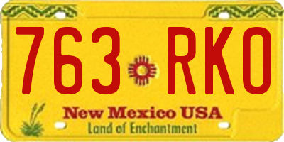 NM license plate 763RKO