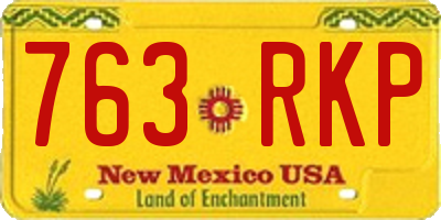 NM license plate 763RKP