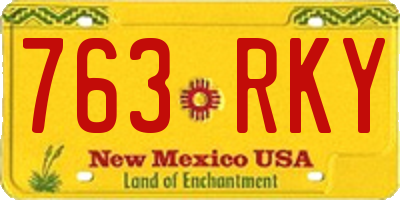 NM license plate 763RKY
