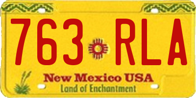NM license plate 763RLA