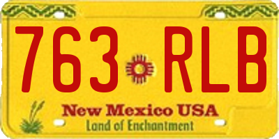 NM license plate 763RLB
