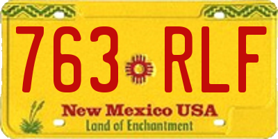 NM license plate 763RLF