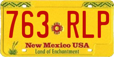 NM license plate 763RLP