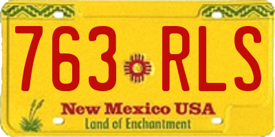 NM license plate 763RLS