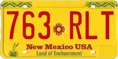 NM license plate 763RLT