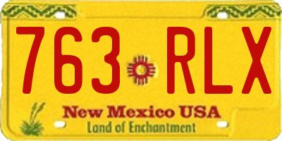 NM license plate 763RLX