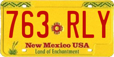 NM license plate 763RLY