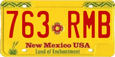 NM license plate 763RMB