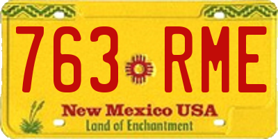 NM license plate 763RME