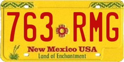 NM license plate 763RMG