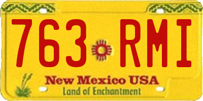NM license plate 763RMI