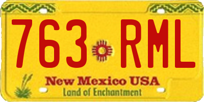 NM license plate 763RML