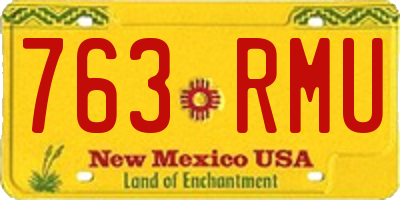 NM license plate 763RMU
