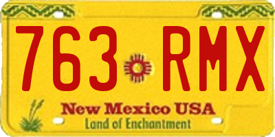 NM license plate 763RMX