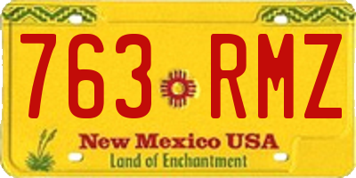 NM license plate 763RMZ