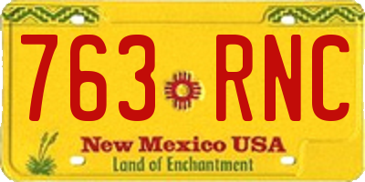 NM license plate 763RNC