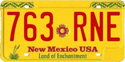 NM license plate 763RNE