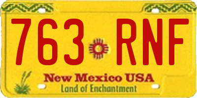 NM license plate 763RNF