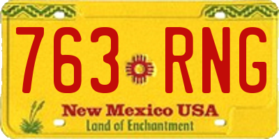 NM license plate 763RNG