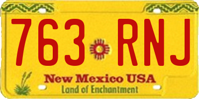 NM license plate 763RNJ