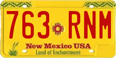 NM license plate 763RNM