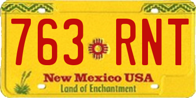 NM license plate 763RNT