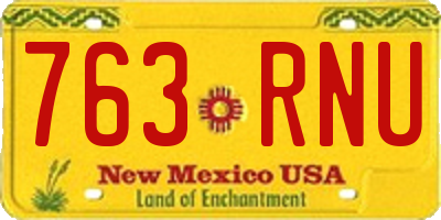 NM license plate 763RNU
