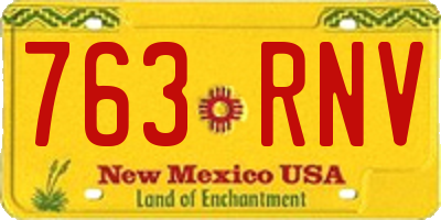 NM license plate 763RNV