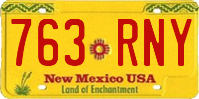 NM license plate 763RNY
