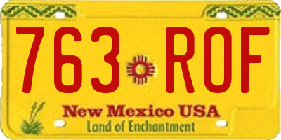 NM license plate 763ROF