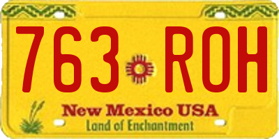 NM license plate 763ROH