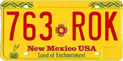 NM license plate 763ROK