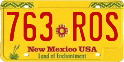 NM license plate 763ROS