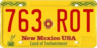 NM license plate 763ROT