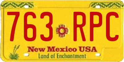 NM license plate 763RPC