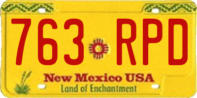 NM license plate 763RPD