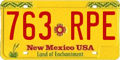 NM license plate 763RPE