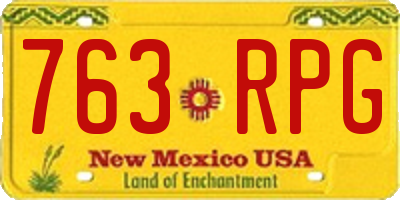 NM license plate 763RPG