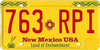 NM license plate 763RPI