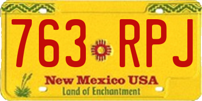 NM license plate 763RPJ
