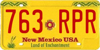 NM license plate 763RPR