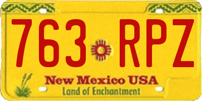 NM license plate 763RPZ