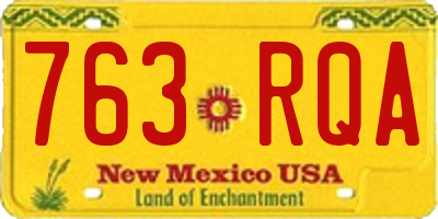 NM license plate 763RQA