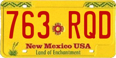 NM license plate 763RQD