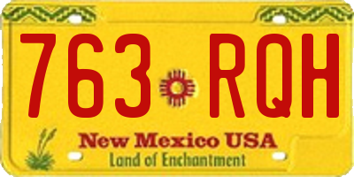 NM license plate 763RQH