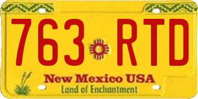 NM license plate 763RTD