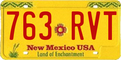 NM license plate 763RVT